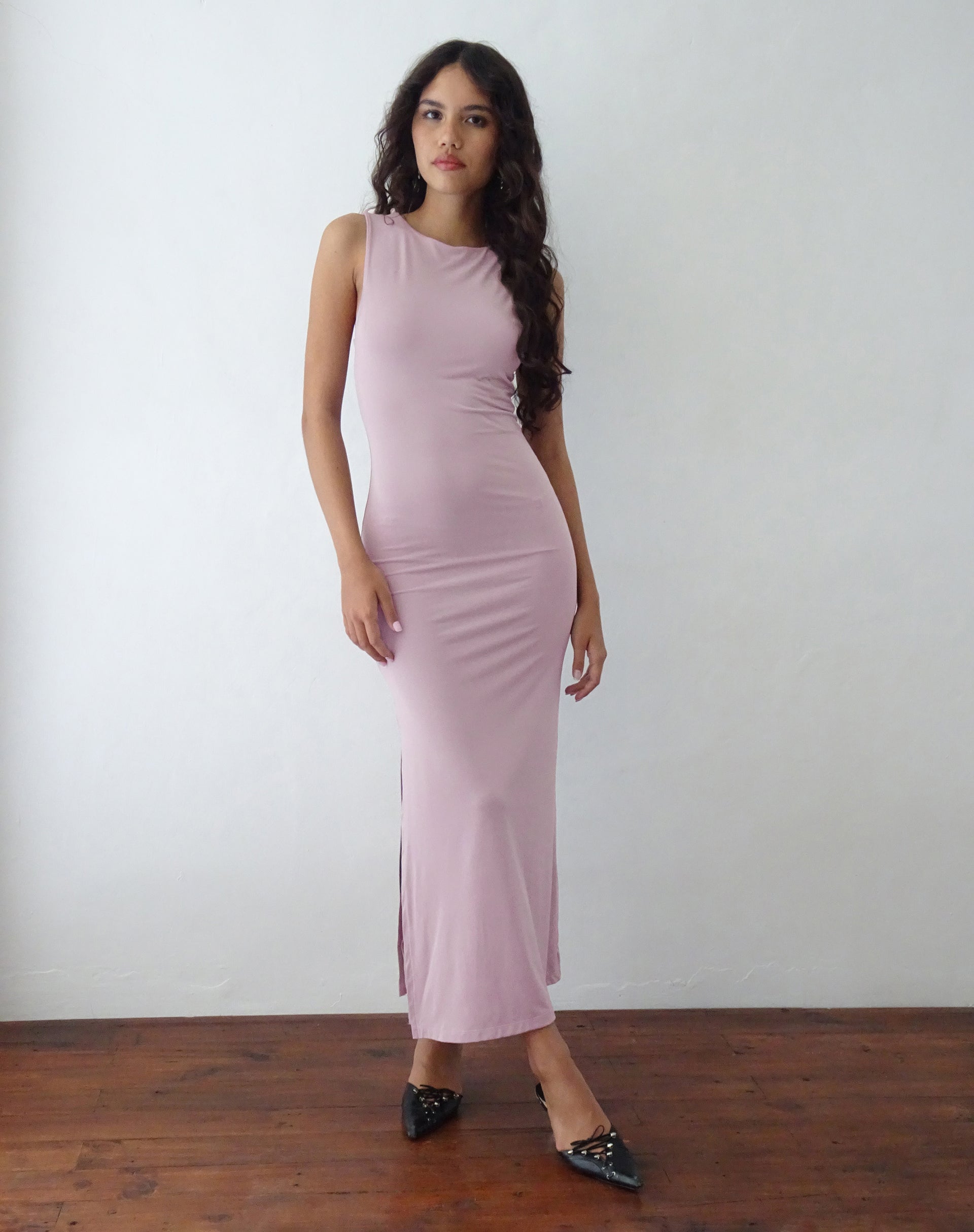 Pale mauve 2025 maxi dress