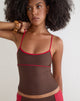 Image of Fraba Tankini in Brown with Red Binding