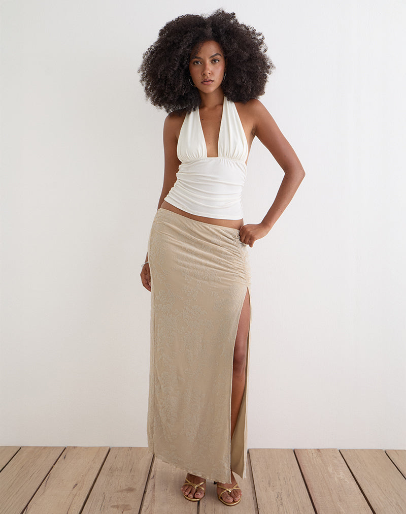 Coconut Milk Moss Petal Maxi Skirt | Franda – motelrocks-com-us