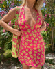 image of MOTEL X BARBARA Leana Mini Dress in 90s Beachy Floral Hot Pink