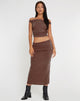 Image of Gadis Slinky Midi Skirt in Peppercorn