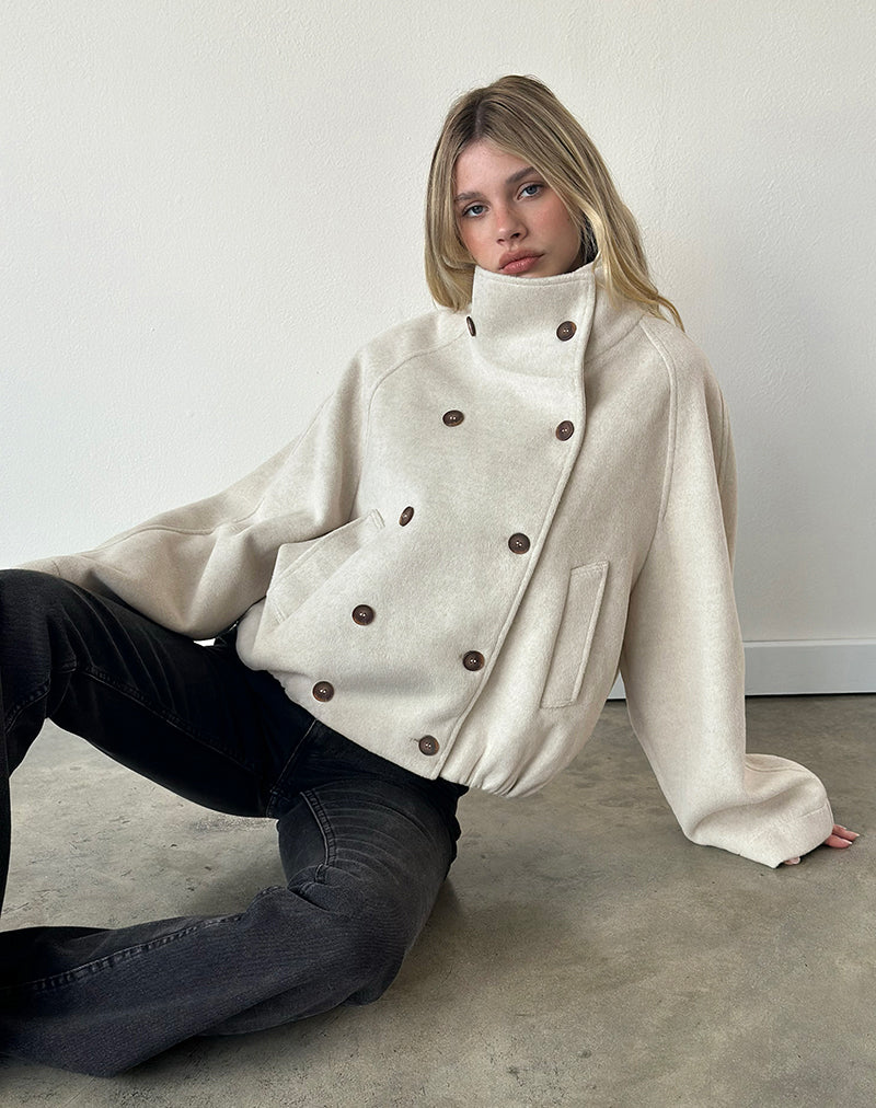 Image of Galala Double Breasted Jacket in Beige