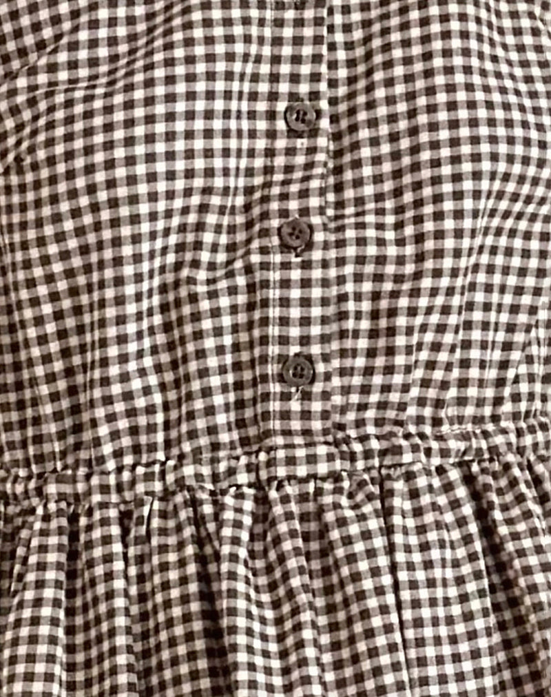 Galuh Smock Dress in Mini Brown Gingham Galuh Smock Dress in Mini Brown Gingham