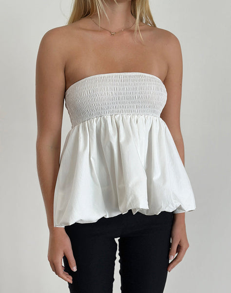GAUX-PUFFBALL-SHIRRED-TOP-