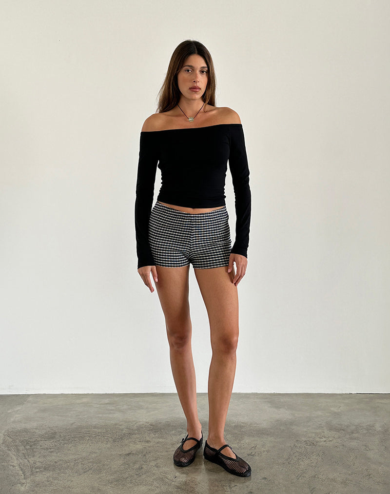 Image of Gelbiya Long Sleeve Open Back Top in Black