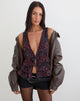 Image of Gendhis Vest Top in Chiffon Scattered Floral Black and Red