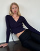 Image of Gisela Knitted Wrap Cardigan in Midnight Blue