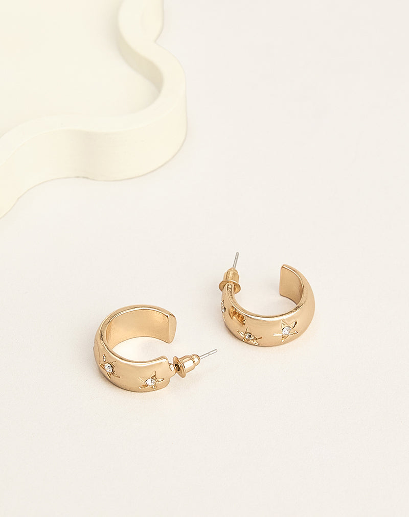 Gold Crystal Hoop Earrings