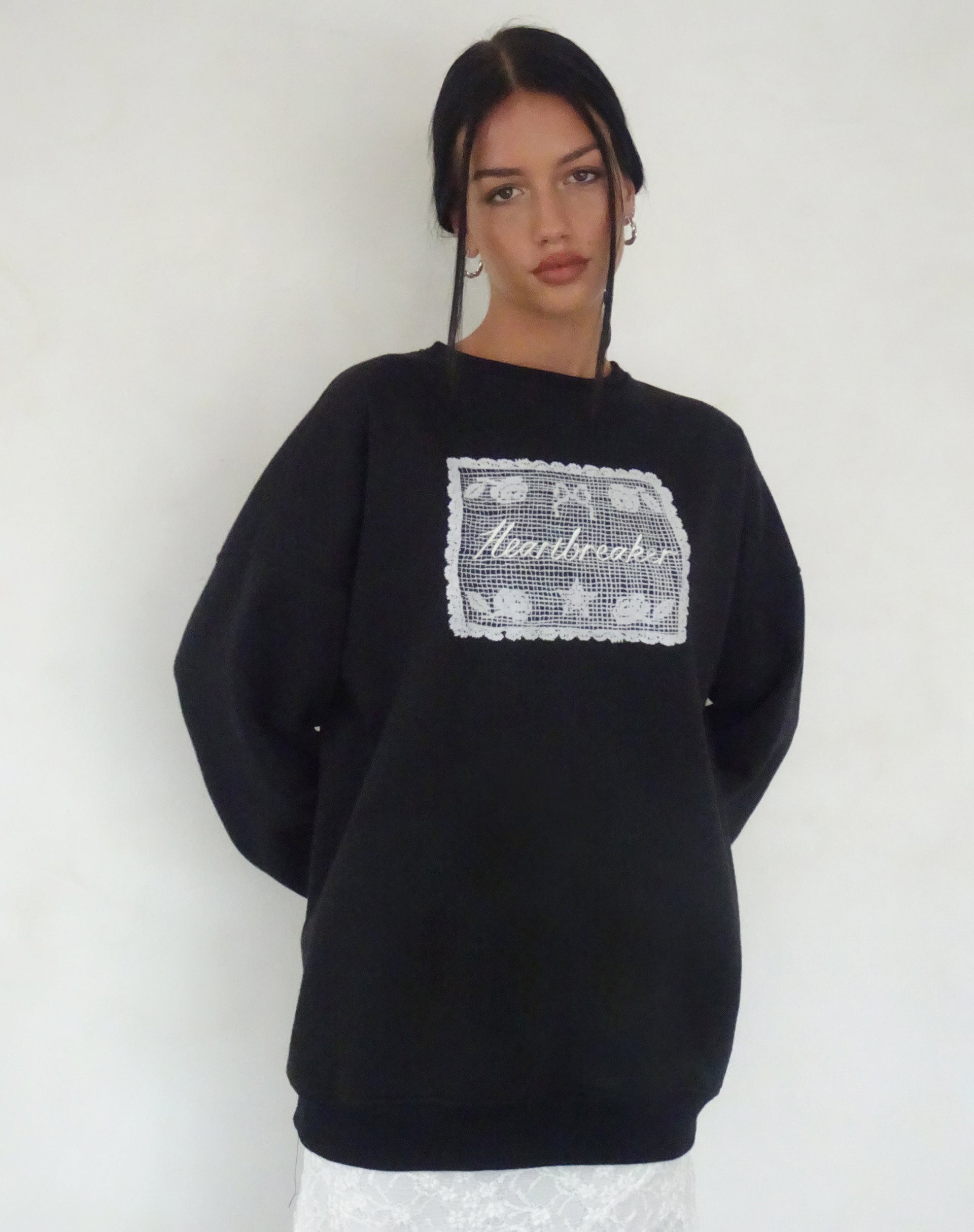 Black graphic clearance sweater