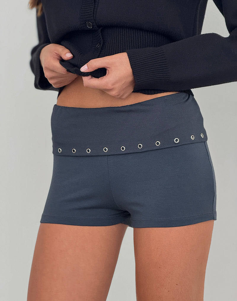 Gojo Short in Jersey Ocean Storm with Eyelets