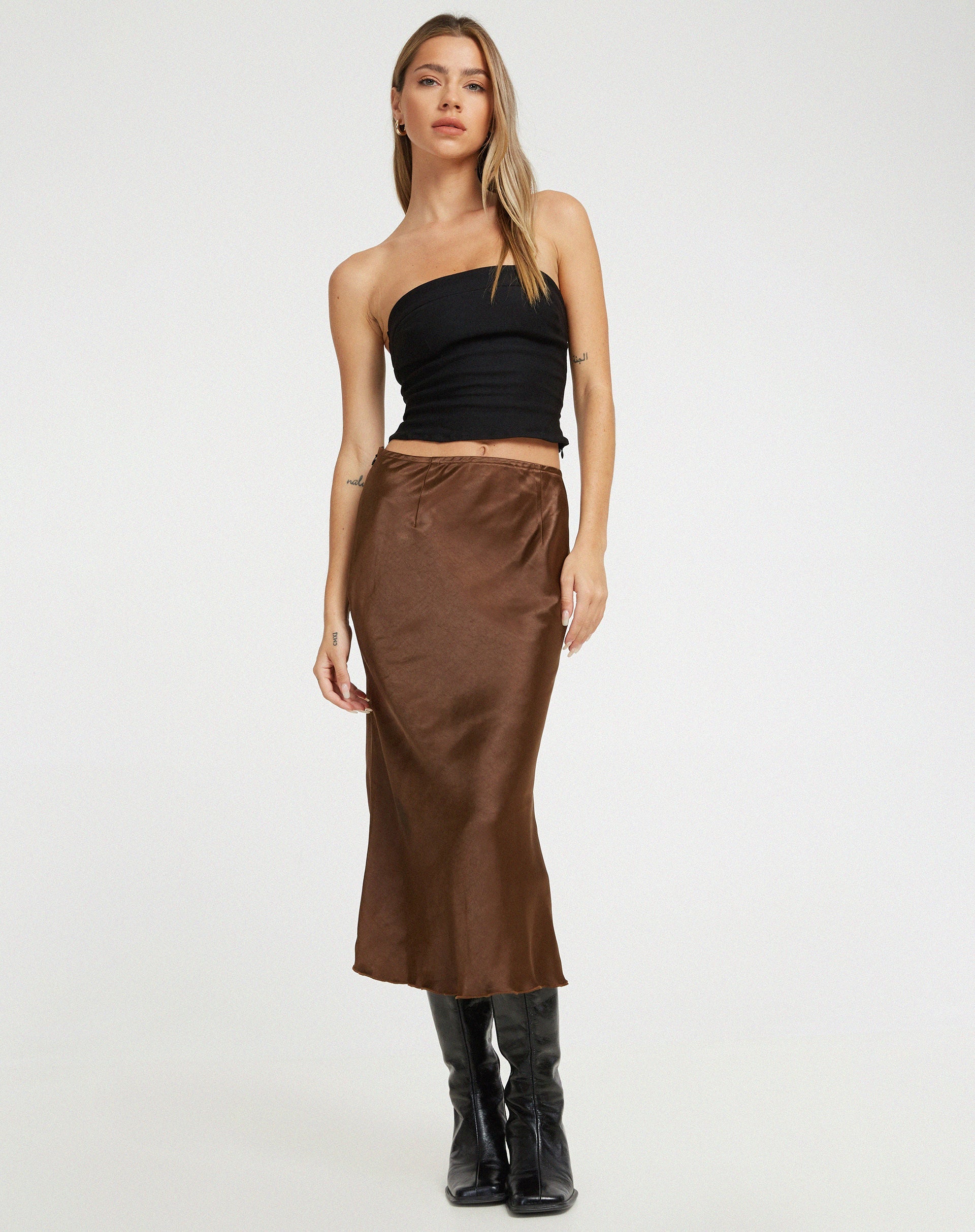 image of Goya Midi Skirt in Bitter Chocolate