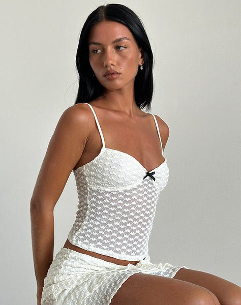★GLOWNY★ HEART LACE CAMI WHITE Glowny - Heart Lace Cami | HBX - Globally Curated Fashion
