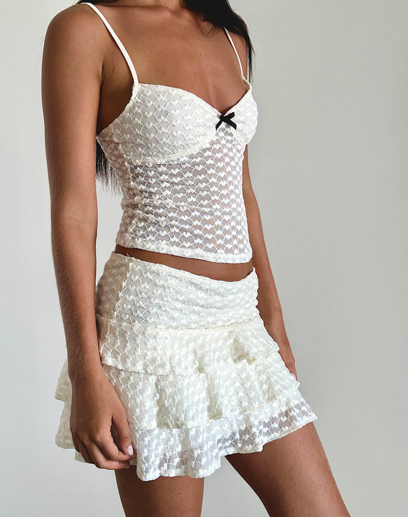 Ivory Heart Lace Cami Top | Grafika – motelrocks-com-us