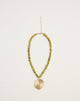 Image of Green Bead Necklace with Gold Pendant