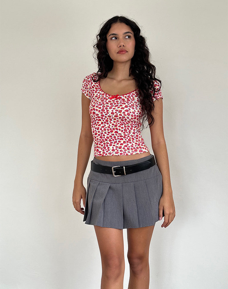 Strawberry 2023 Print Fitted Top | Grodi – motelrocks-com-us