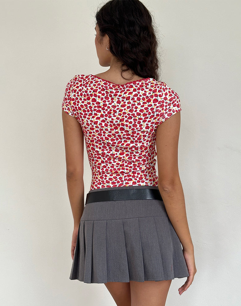 Strawberry 2023 Print Fitted Top | Grodi – motelrocks-com-us