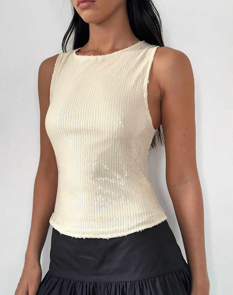 Image of Hala Top in Nude Clear Tinted Disc