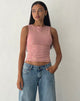 Image of Hala Vest Top in Pink with Rose Gold Foil