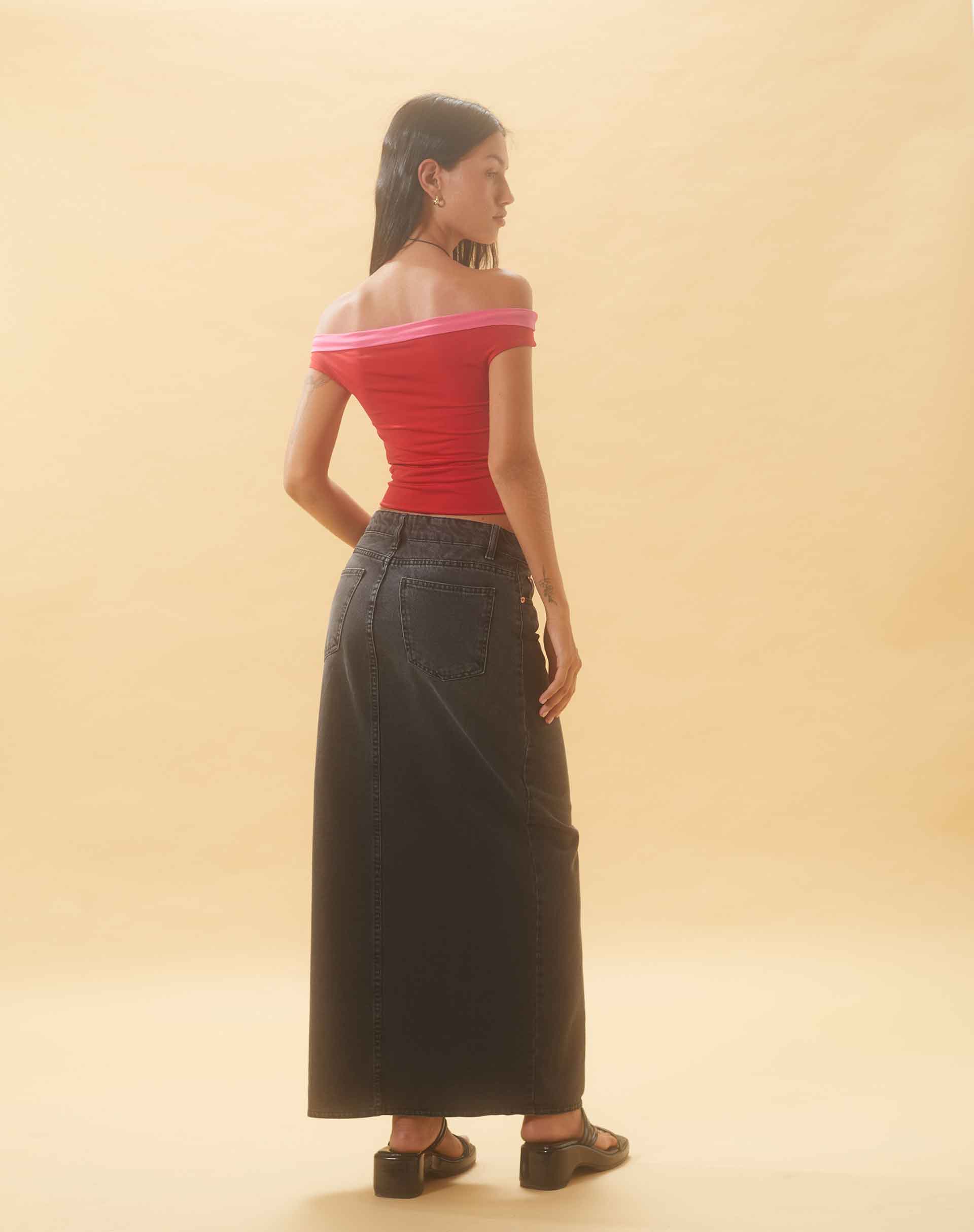 Vintage Black Maxi Skirt | Low Rise – motelrocks-com-us