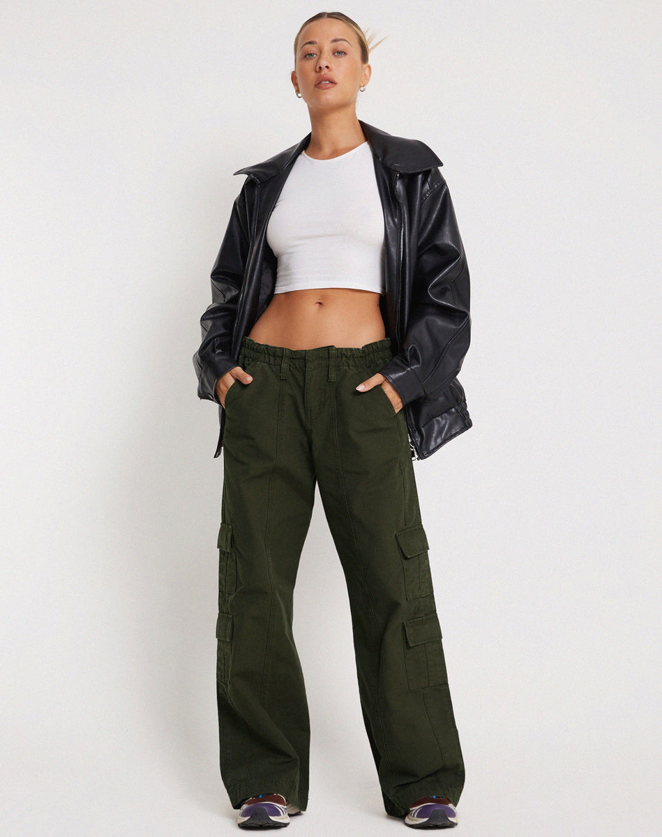 Dark Olive Cargo Trouser | Hansa – motelrocks-com-us