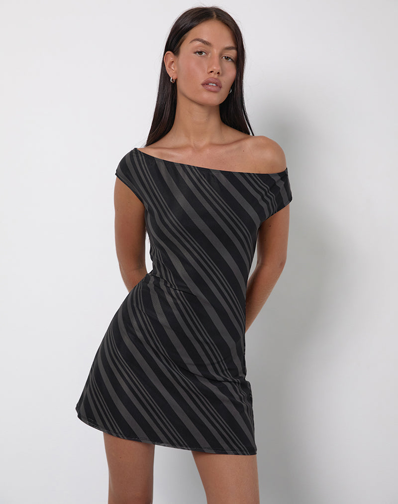 Grey and Black Striped Mini Dress | Hari motelrocks-com-us Grey and Black Striped Mini Dress | Hari motelrocks-com-us