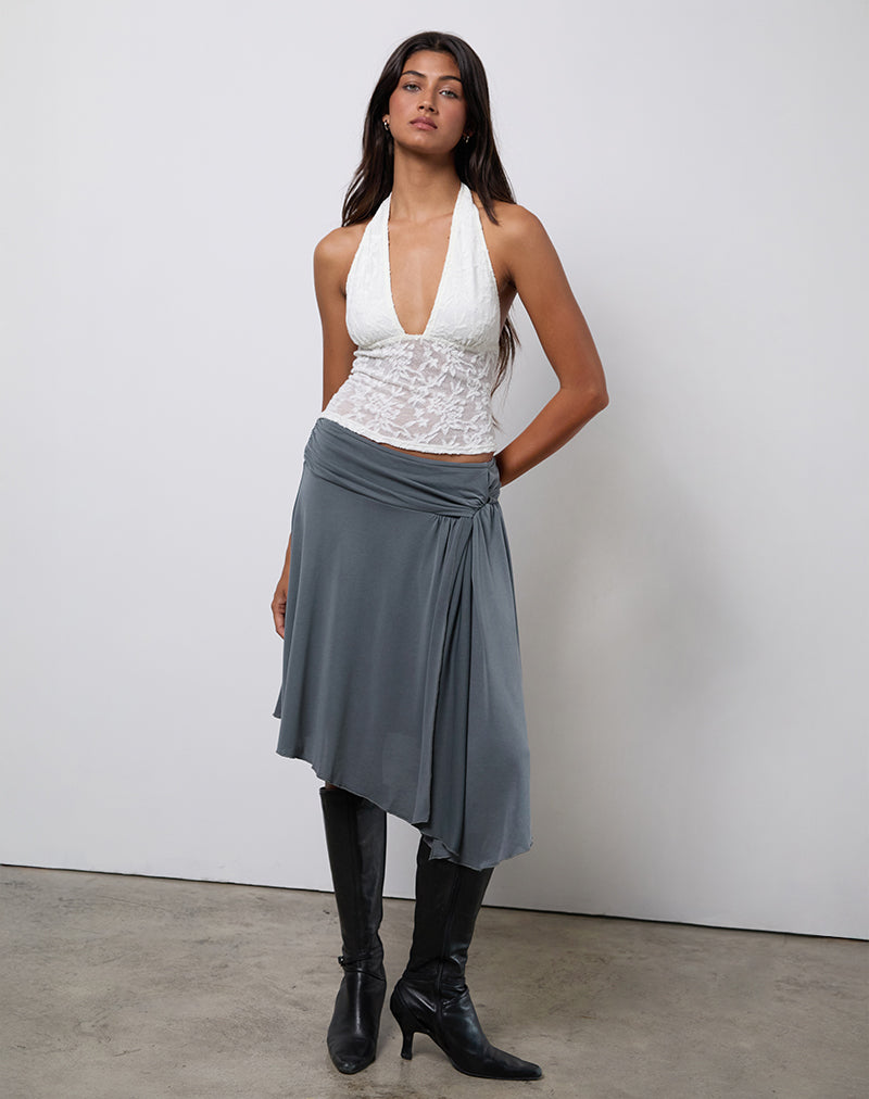 ◆RONRON◆ HEART NORDIC ZIP UP SKIRT GREY HEART NORDIC ZIP UP SKIRT GREY - RONRON 론론