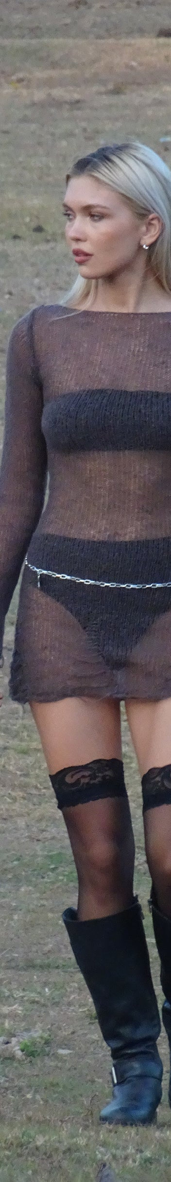 Maroon Distressed Knitted Mini Dress Harper motelrocks com us