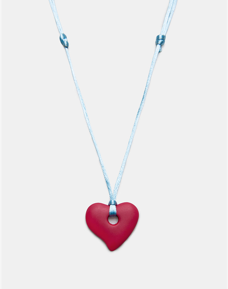 Image of Heart Necklace in Resin Red