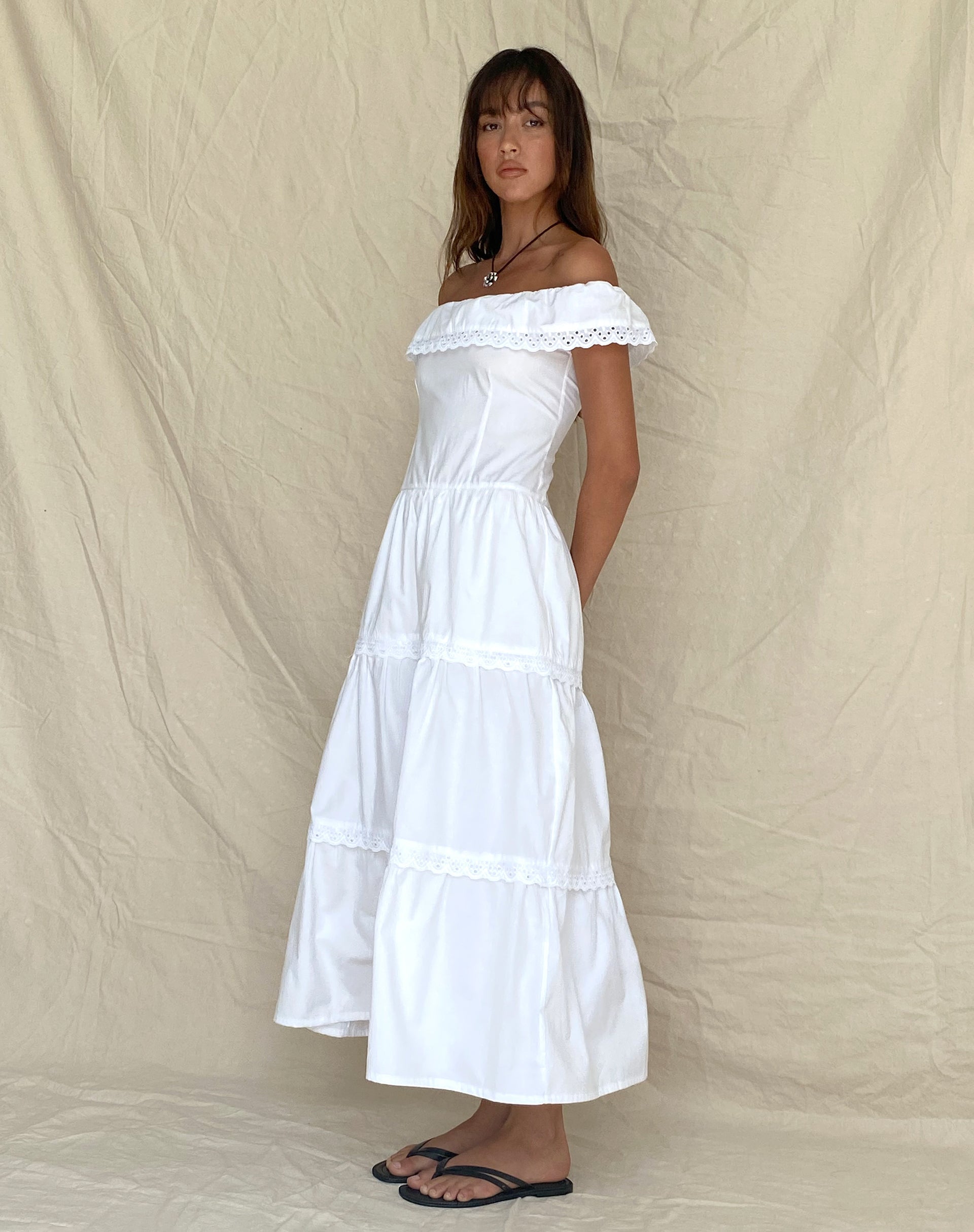 White bardot maxi Clearance