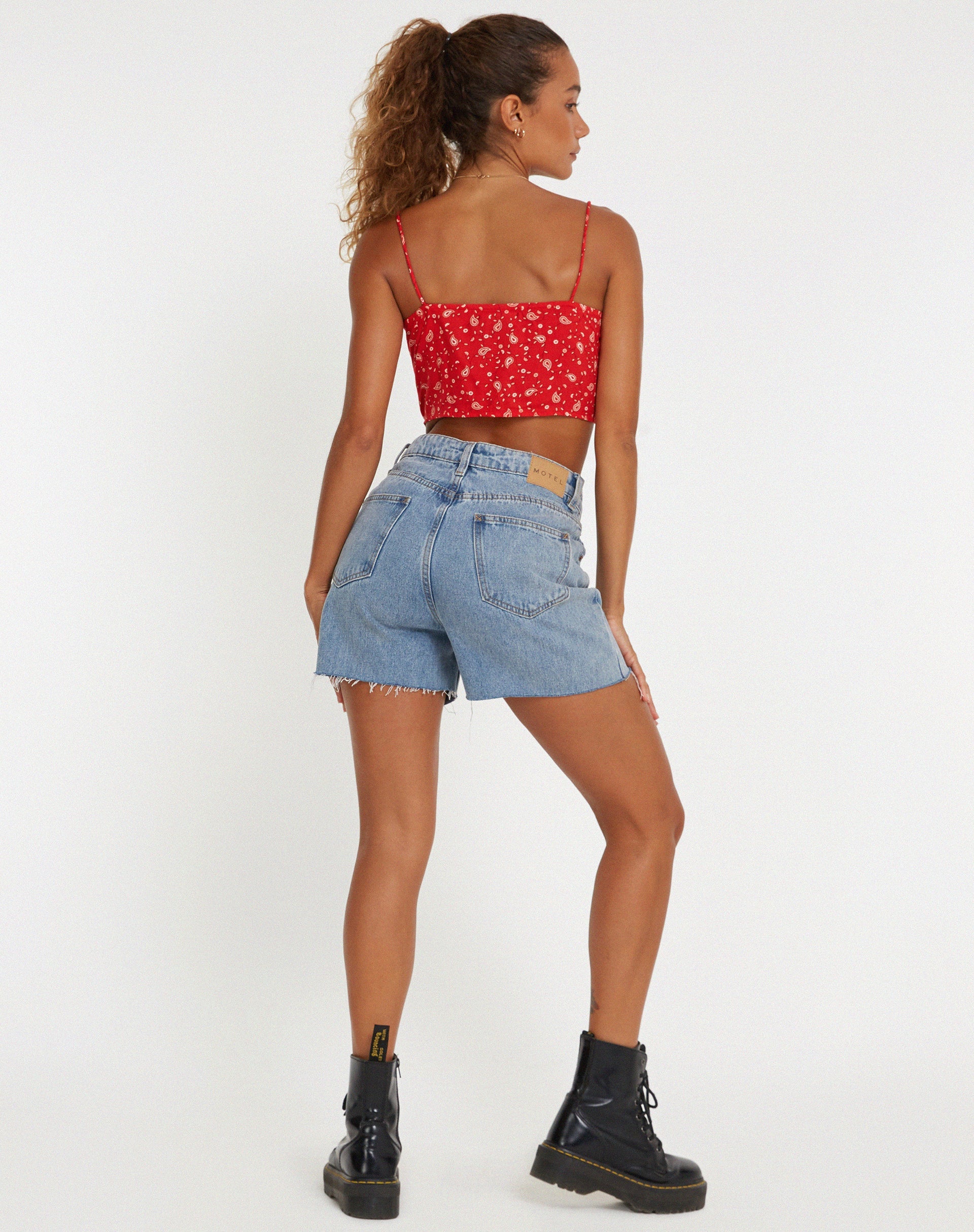 image of Hema Crop Top in Paisley Fun Red