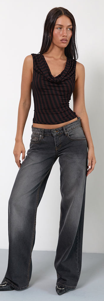 Maroon Striped Graphic Track Top