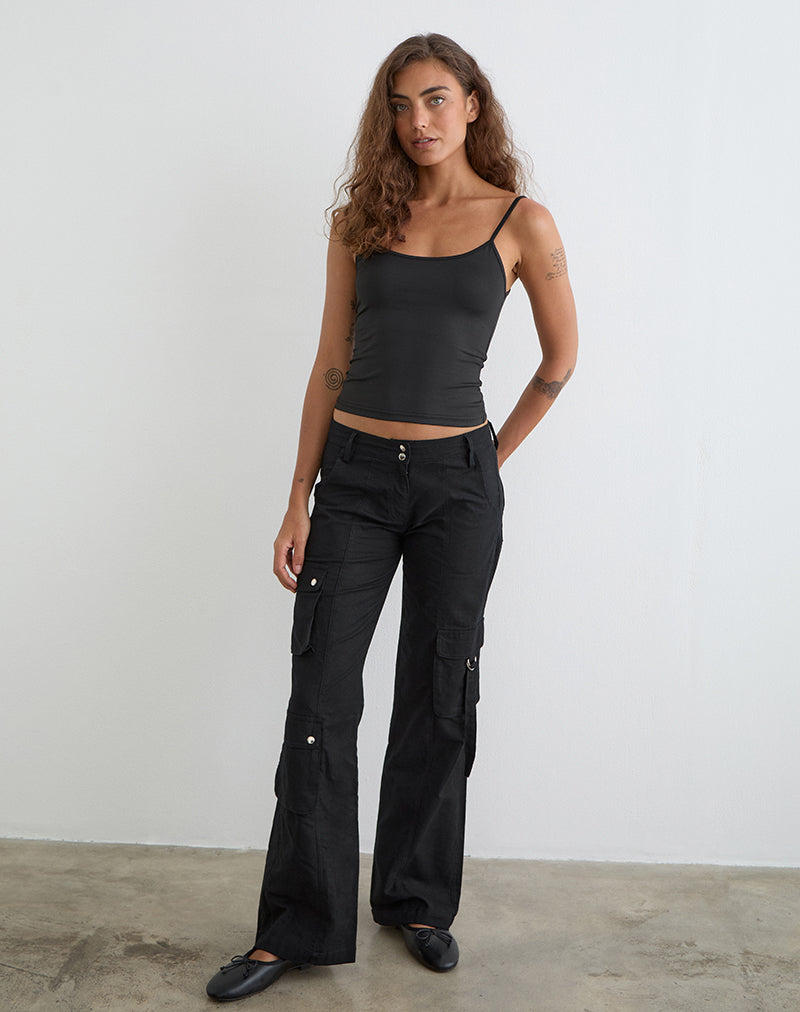 Hojo Linen Cargo Pants in Black