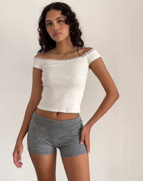 Grey Knitted Hot Pants | Husan – motelrocks-com-us