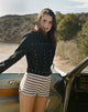 Image of Nikaya Shorts in Knit Stripe White and Brown