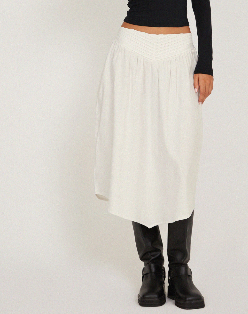 India Midi Skirt in White