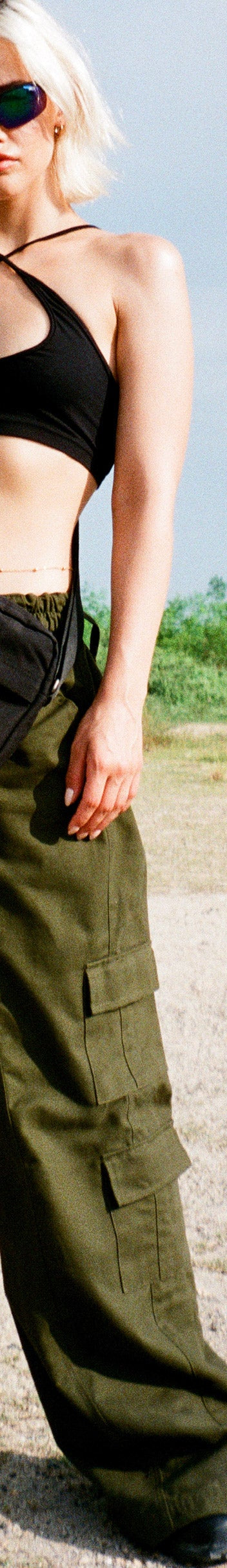 Hansa Cargohose aus Panama Dunkel-Olive