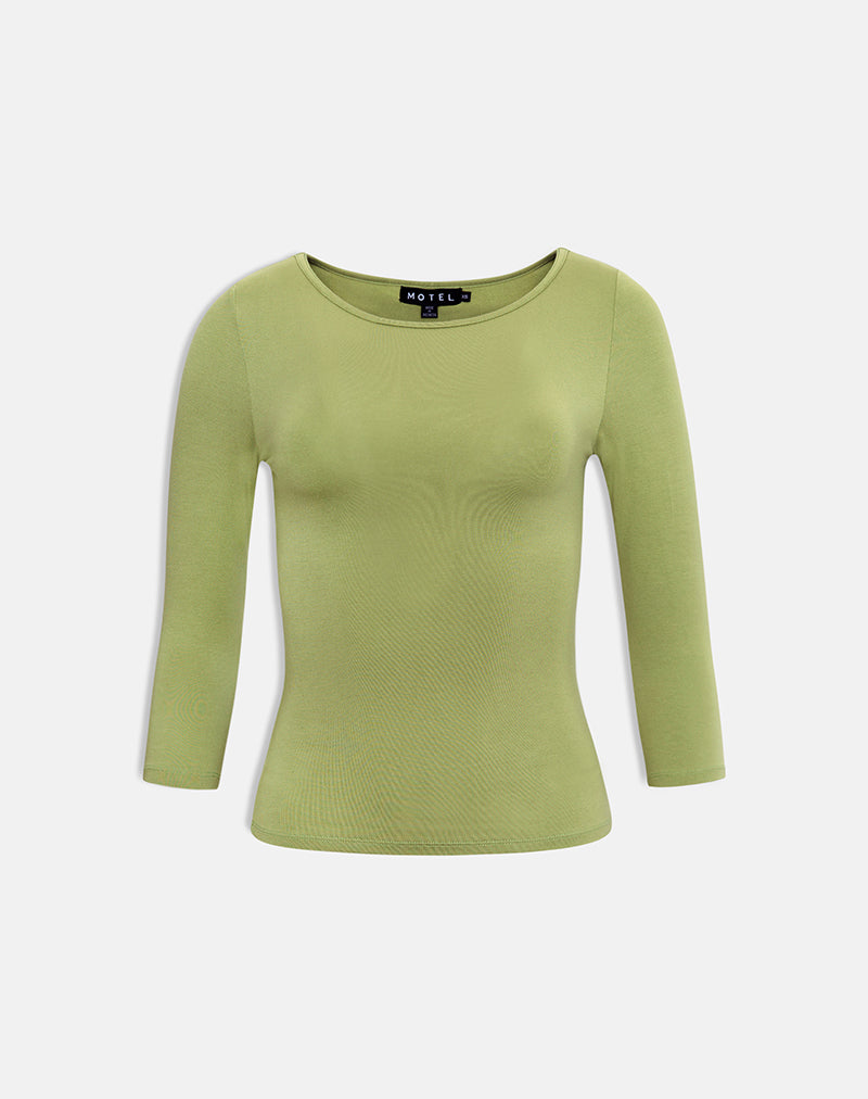 【yo BIOTOP】Long sleeve top Apple Green Three Quarter Length Sleeve Top | Ione – motelrocks-com-us