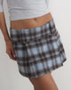 Image of Hiora Mini Skirt in Wool Blue and Brown Check