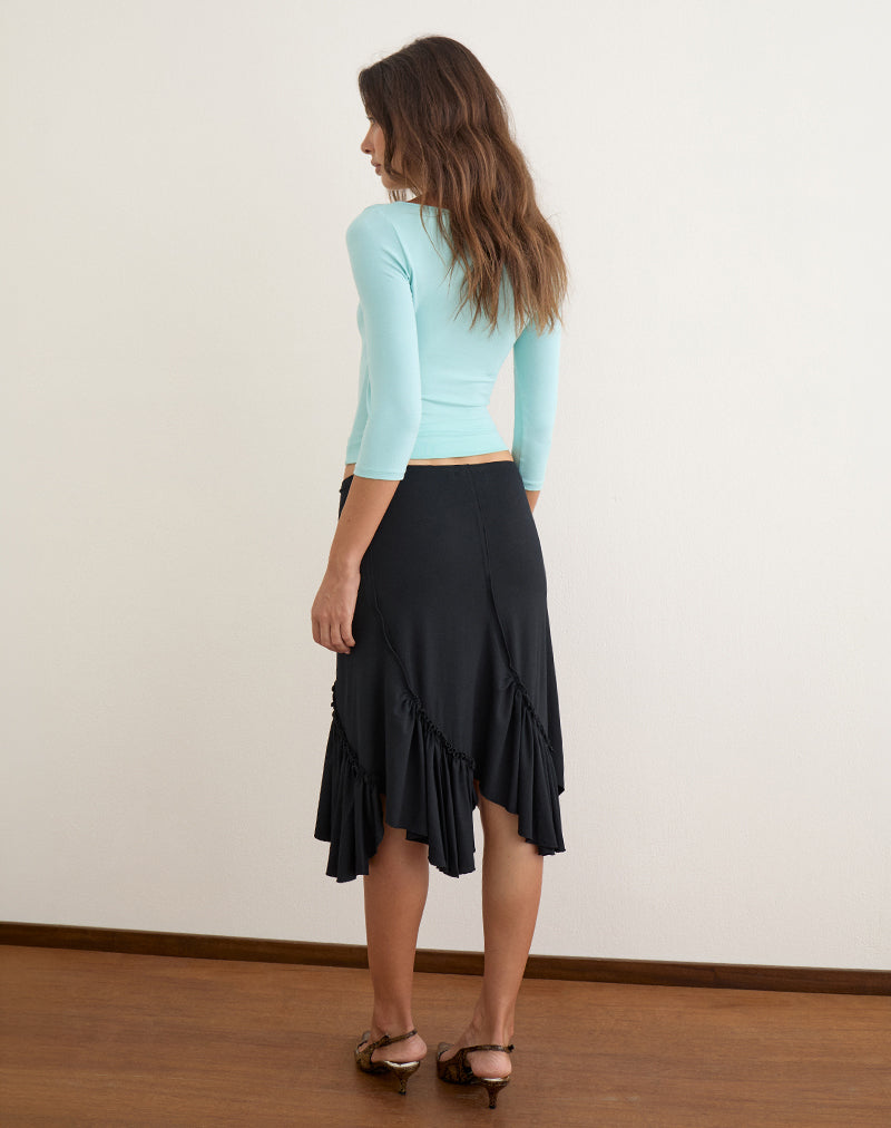 Image of Sumiatun Midi Skirt in Jersey Black