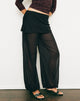 Image of Suteman Trouser with Skirt Overlay in Chiffon Black