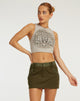 image of Ivette Mini Skirt in Dark Olive Khaki