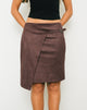 Image of Izaro Midi Skirt in Croc Suede Dark Brown
