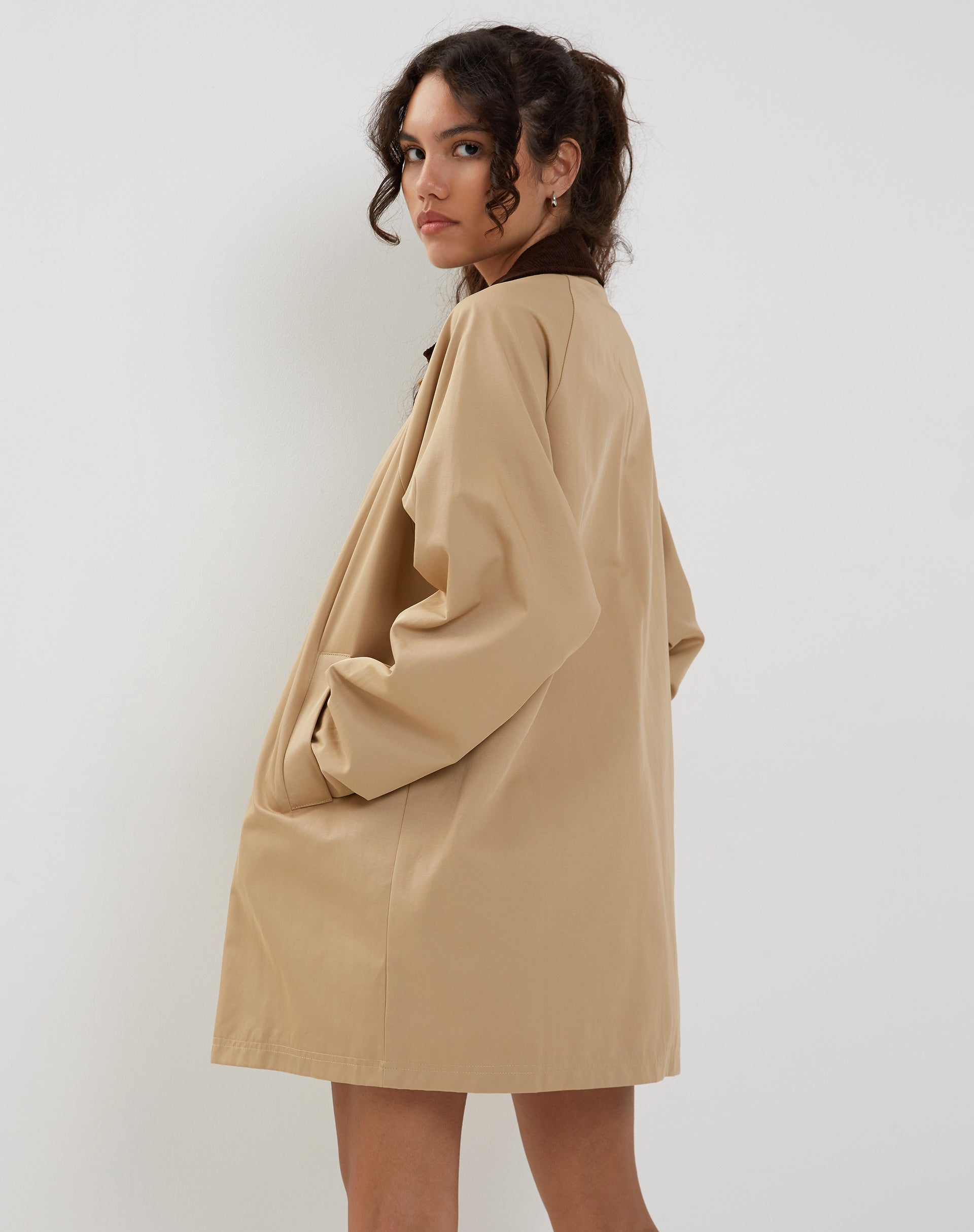 Tan Knee Length Trench Coat | Izora – motelrocks-com-us