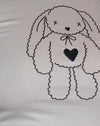 White with Heart Bunny Motif