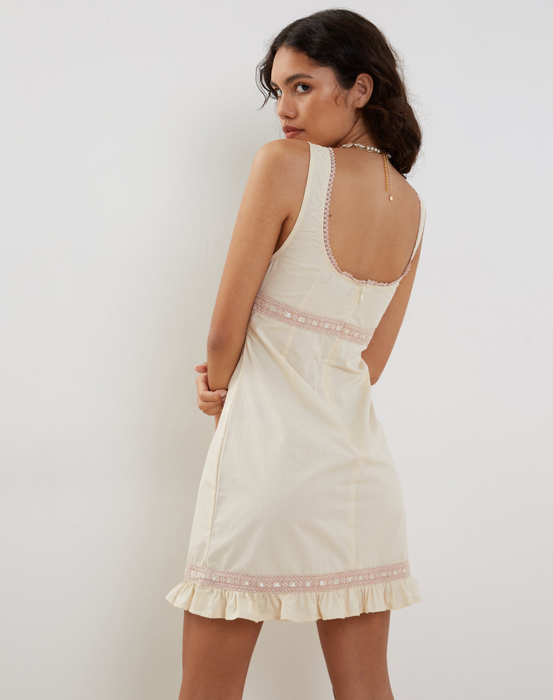 Ivory Lace Trim Mini Dress | Jacena motelrocks-com-us Ivory Lace Trim Mini Dress | Jacena motelrocks-com-us