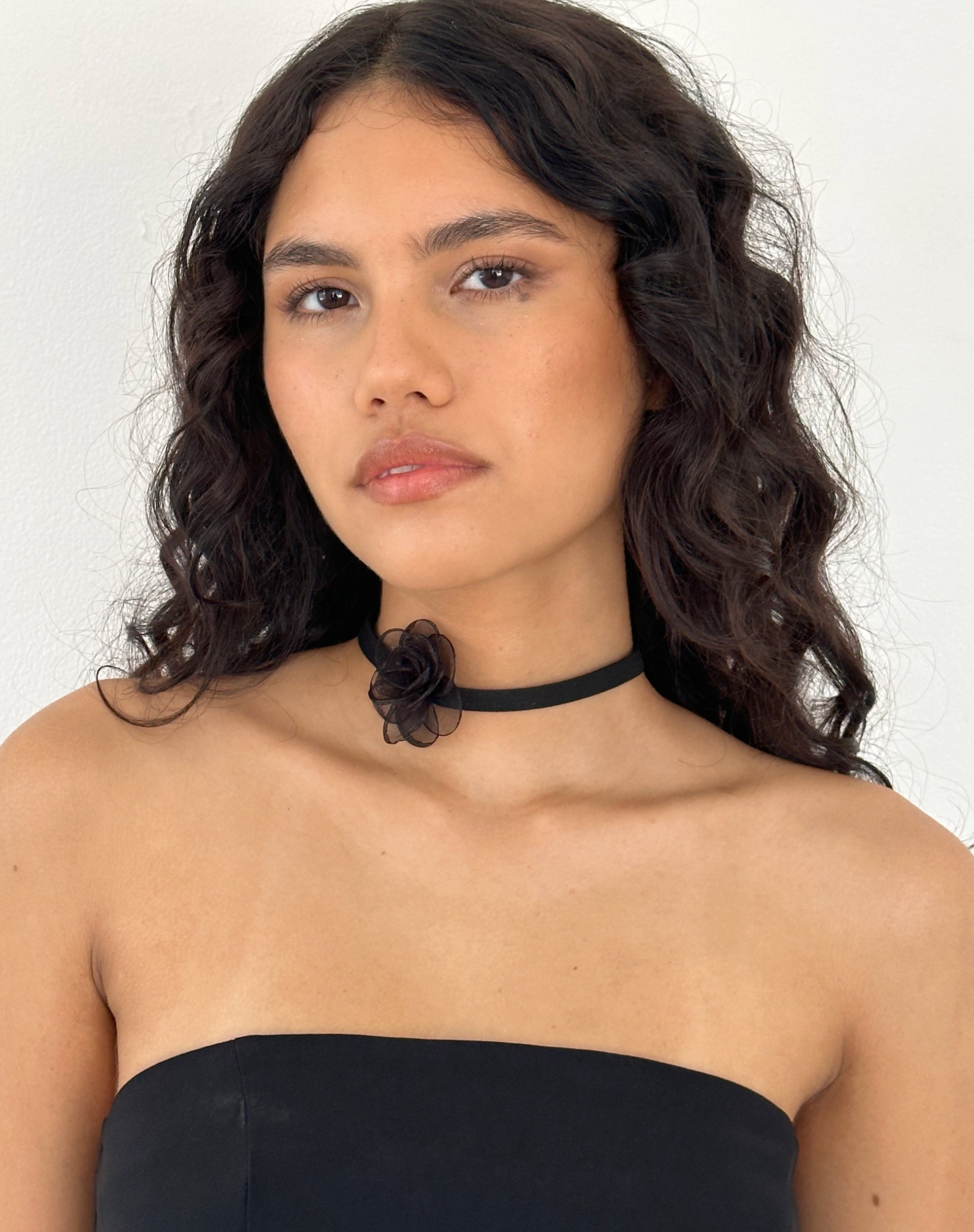 Image of Jada Black Rose Choker Necklace by Gemini Jewels