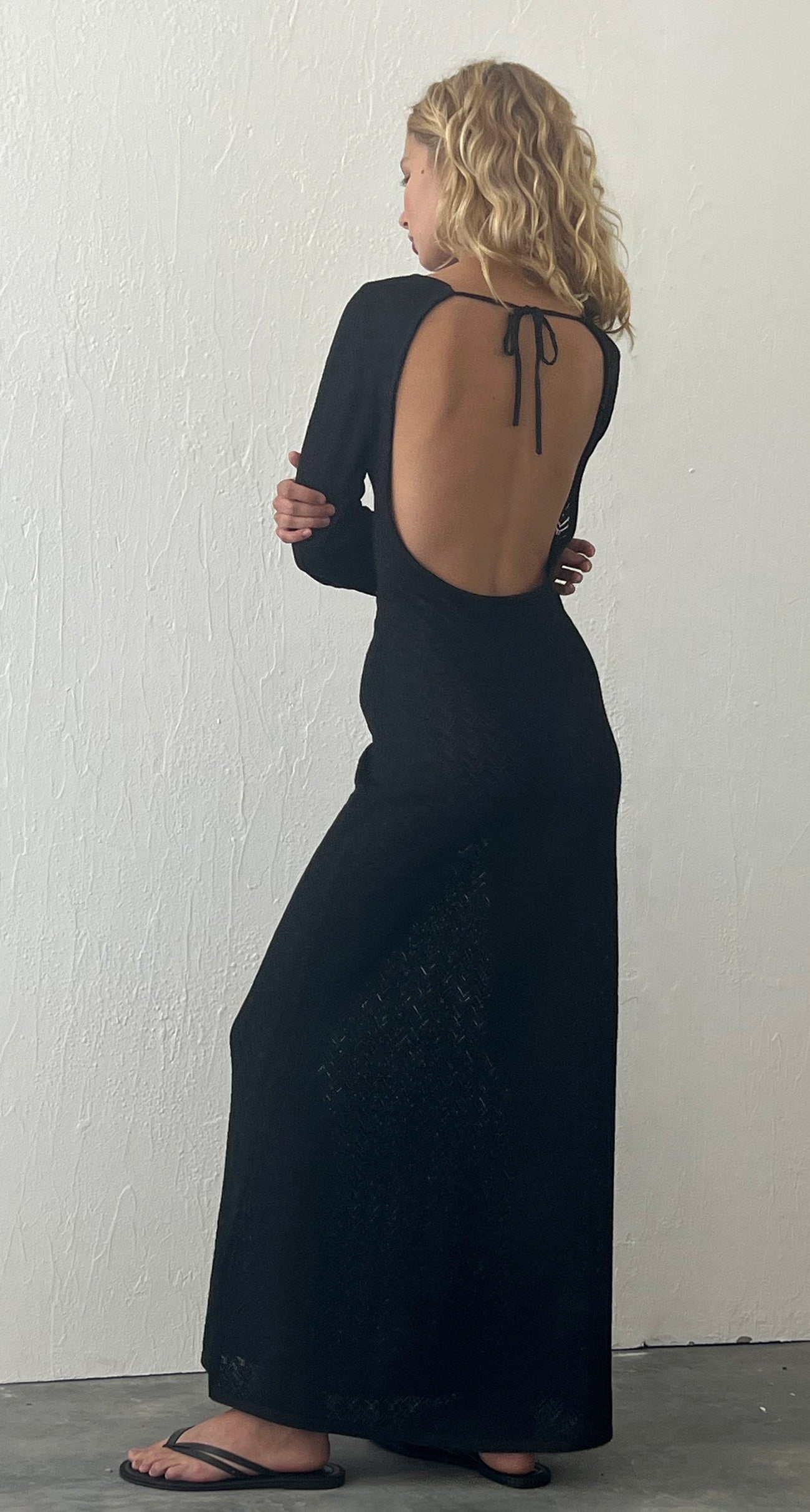 Black Open Back Maxi Dress