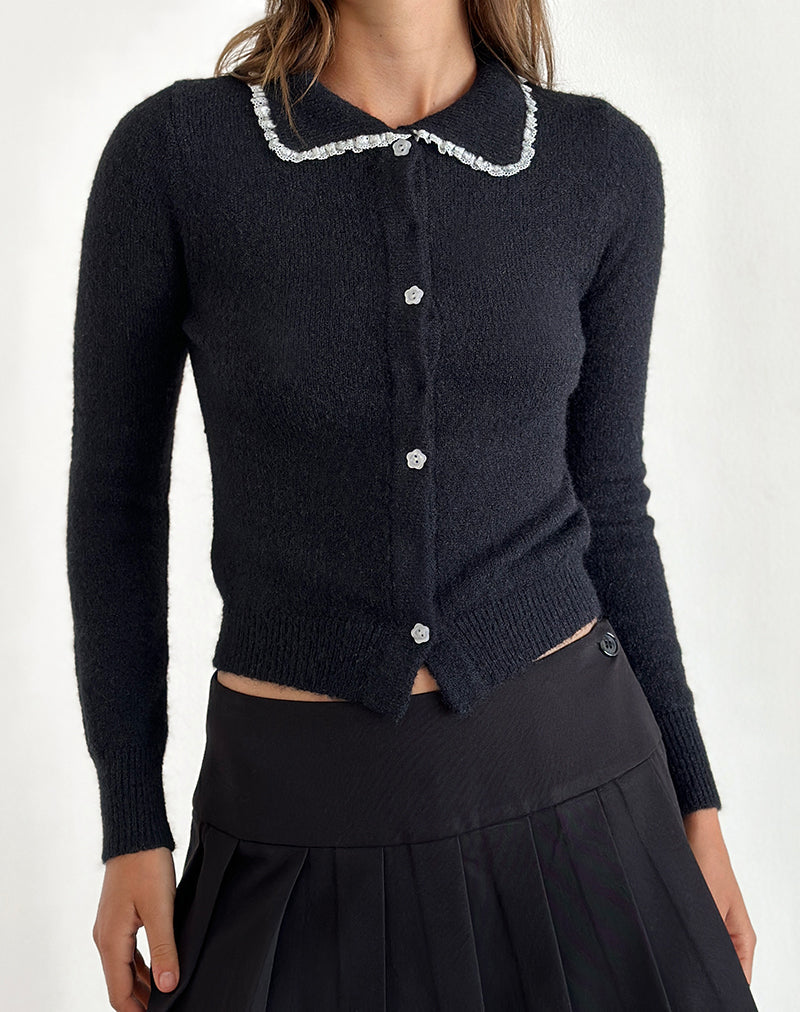 Jaiko Cardigan in Knit Black