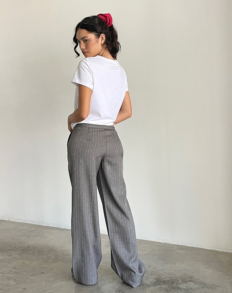 Image of Jaliba Smart Trouser in Grey Pinstripe Tailoring