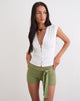 Image of Jarona Hot Pant with Tie Belt in Knit Olive